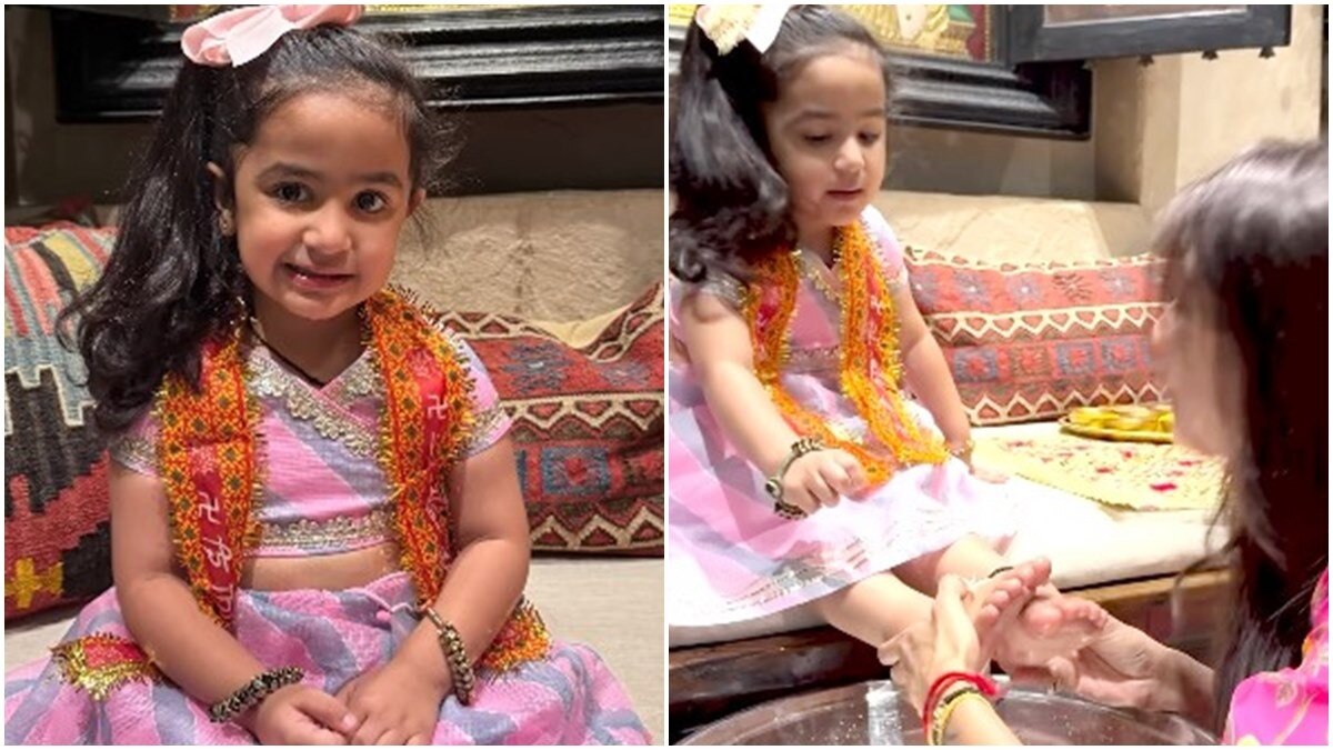 Video Shilpa Shetty performs kanya pujan with daughter Samisha on Ashtami